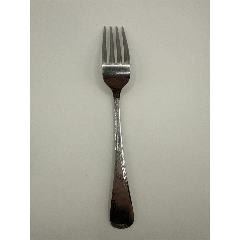 DINNER FORKS REED & BARTON Hammered Antique Glossy 18/8 Stainless Korea